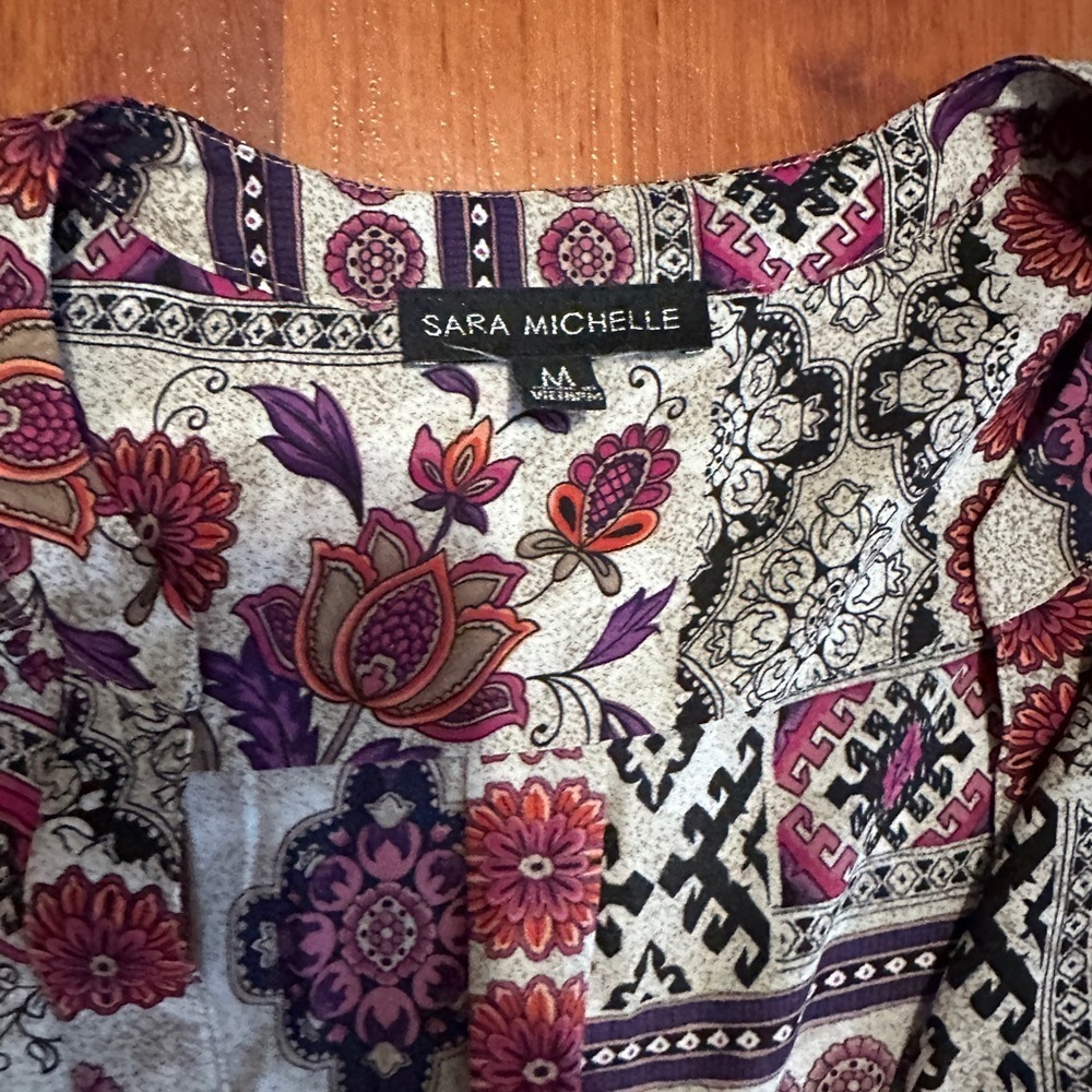 Sara Michelle Multicolor Floral Tonic. Size medium - Picture 6 of 10